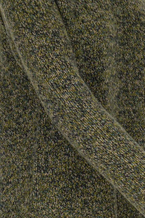 Dark Green Pure Cashmere Moulinè 10-Ply Crew Neck with Raglan Sleeves
