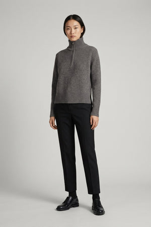 Maglia Lupetto con Zip 10 Fili in Puro Cashmere Derby