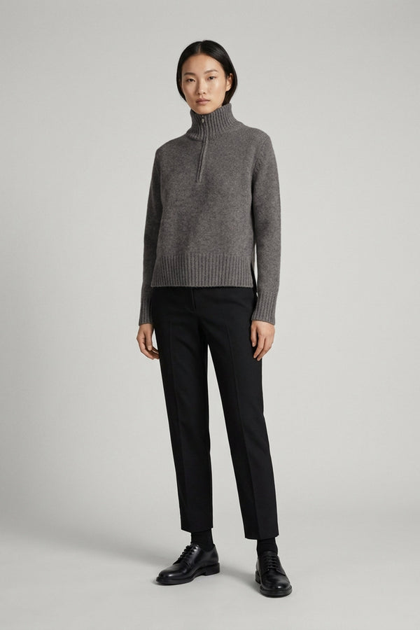 Maglia Lupetto con Zip 10 Fili in Puro Cashmere Derby