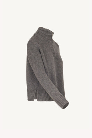 Maglia Lupetto con Zip 10 Fili in Puro Cashmere Derby