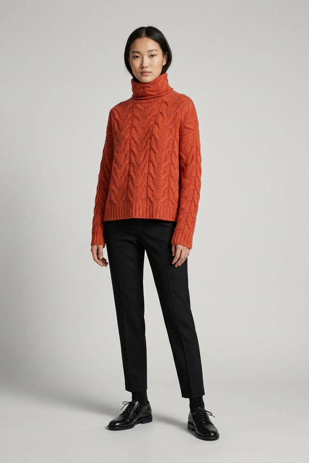 Dolcevita a Trecce 12 Fili in Puro Cashmere Spezie