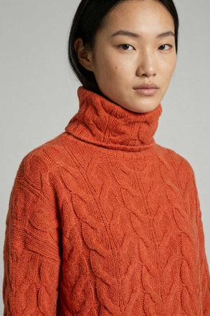 Dolcevita a Trecce 12 Fili in Puro Cashmere Spezie