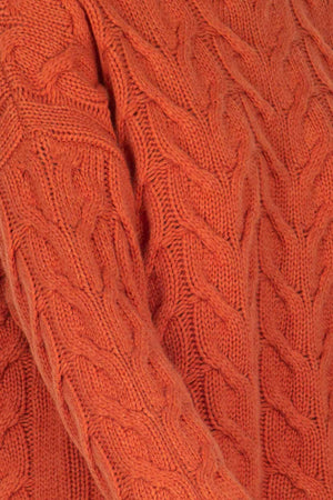 Dolcevita a Trecce 12 Fili in Puro Cashmere Spezie