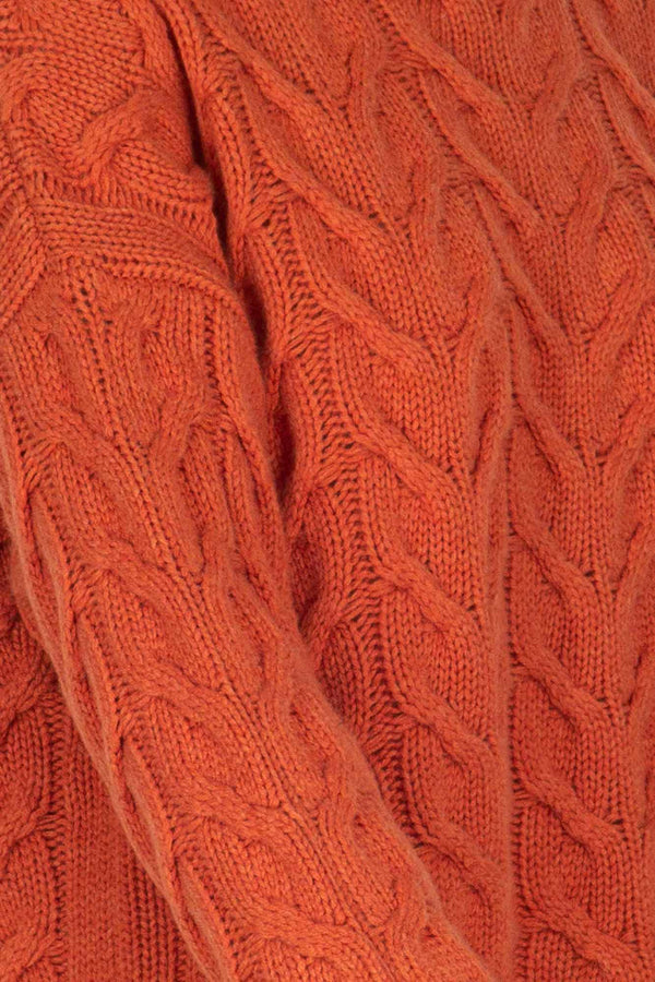 Dolcevita a Trecce 12 Fili in Puro Cashmere Spezie