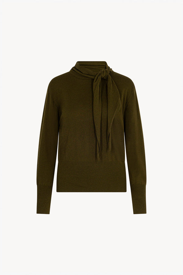 Maglia con Collo a Sciarpa in Seta Cashmere Foresta