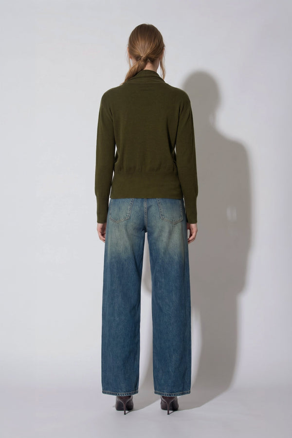 Maglia con Collo a Sciarpa in Seta Cashmere Foresta