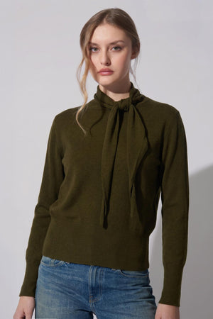 Maglia con Collo a Sciarpa in Seta Cashmere Foresta