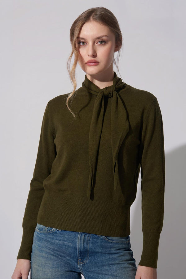 Maglia con Collo a Sciarpa in Seta Cashmere Foresta