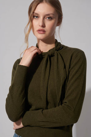 Maglia con Collo a Sciarpa in Seta Cashmere Foresta
