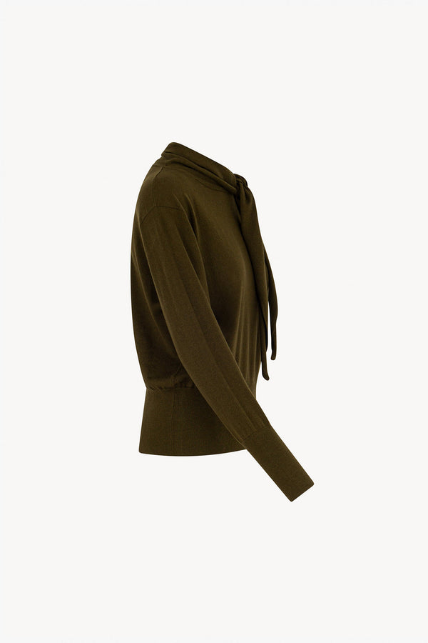 Maglia con Collo a Sciarpa in Seta Cashmere Foresta