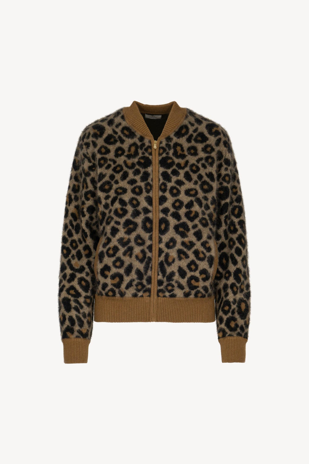 Dune Pure Cashmere Brushed Animal-print Jacquard Bomber Jacket