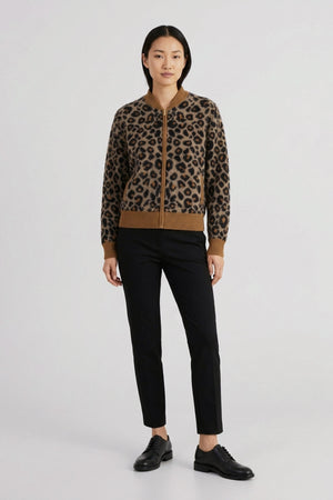 Dune Pure Cashmere Brushed Animal-print Jacquard Bomber Jacket