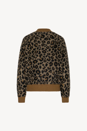 Dune Pure Cashmere Brushed Animal-print Jacquard Bomber Jacket