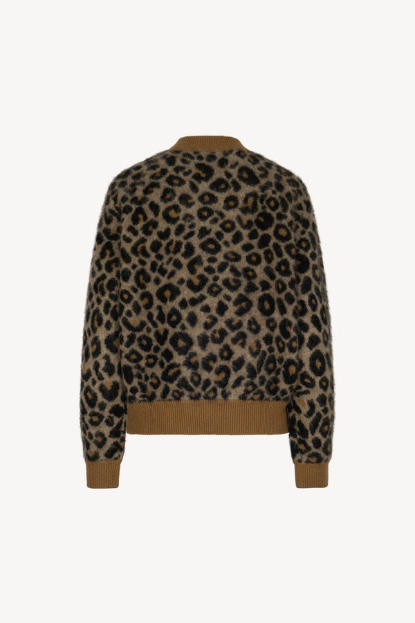 Dune Pure Cashmere Brushed Animal-print Jacquard Bomber Jacket