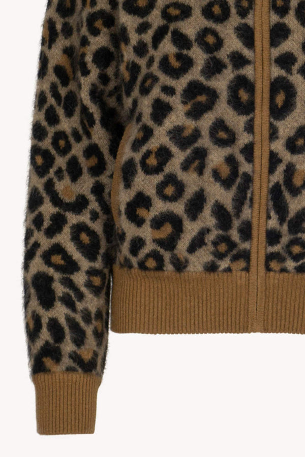 Dune Pure Cashmere Brushed Animal-print Jacquard Bomber Jacket