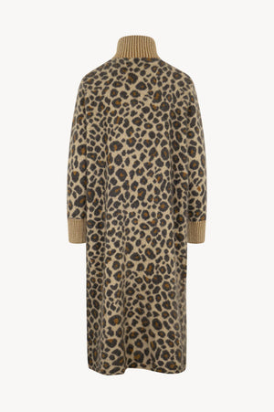 Ivory Pure Cashmere Brushed Animal-print Jacquard Coat