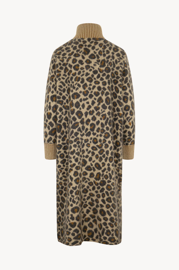 Ivory Pure Cashmere Brushed Animal-print Jacquard Coat