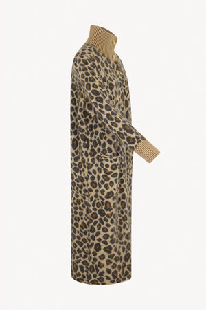 Ivory Pure Cashmere Brushed Animal-print Jacquard Coat