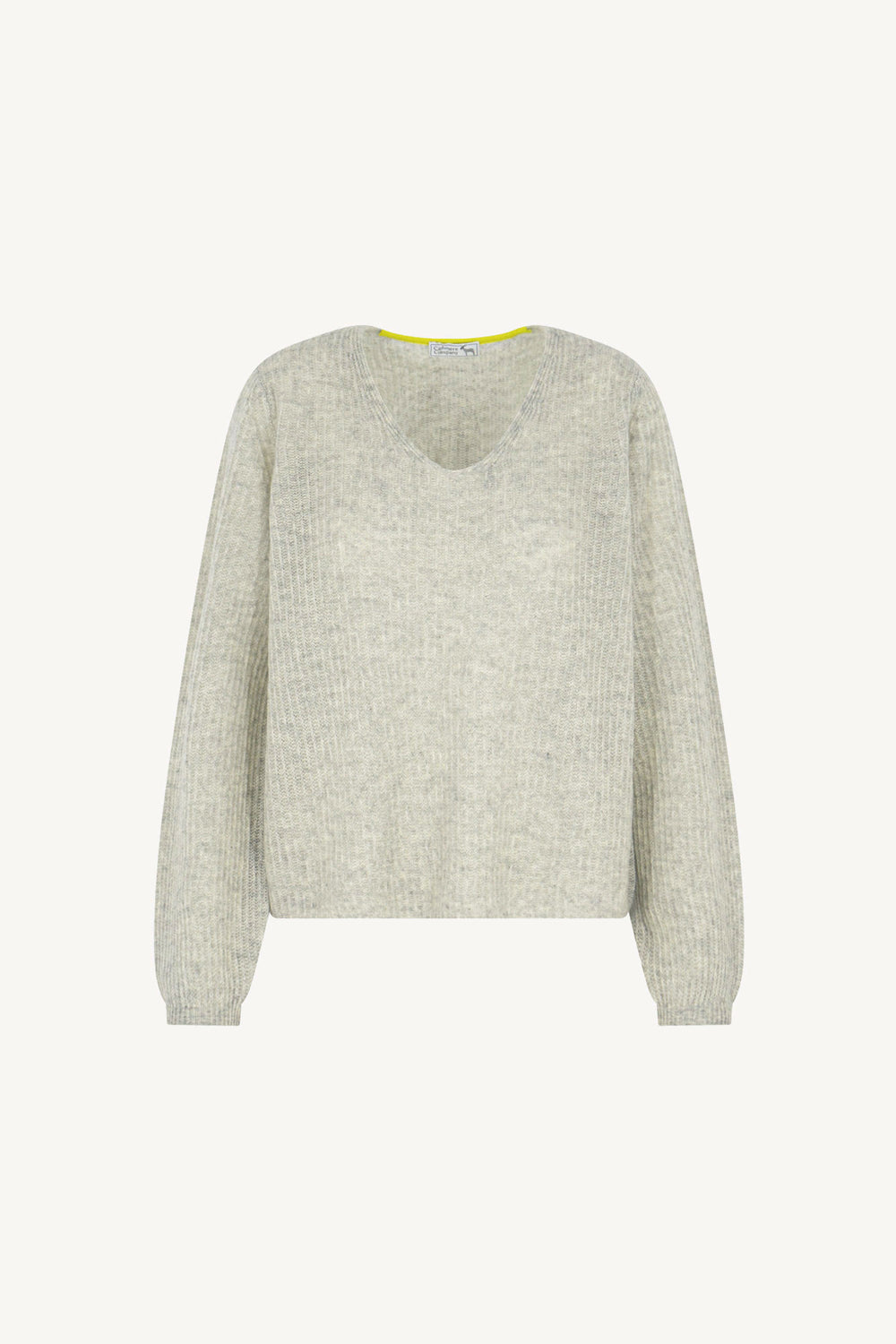 Maglia Scollo a V Costa Inglese in Puro Cashmere Grigio Perla