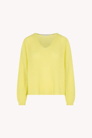 Maglia Scollo a V Costa Inglese in Puro Cashmere Giallo