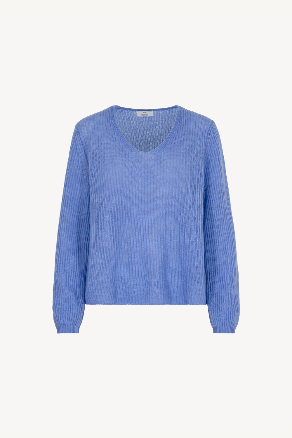 Maglia Scollo a V Costa Inglese in Puro Cashmere Cielo