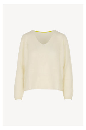 Maglia scollo V a coste Puro Cashmere