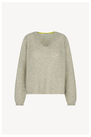 Maglia scollo V a coste Puro Cashmere