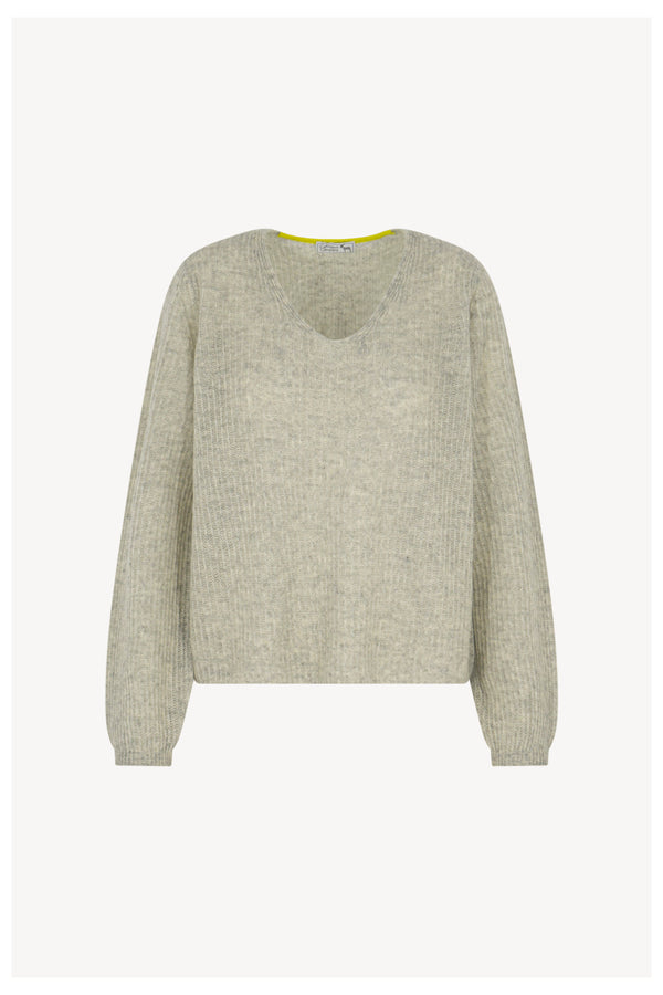 Maglia scollo V a coste Puro Cashmere