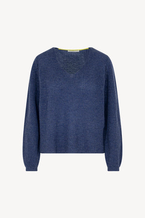 Maglia scollo V a coste Puro Cashmere