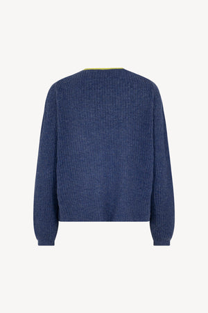 Maglia scollo V a coste Puro Cashmere