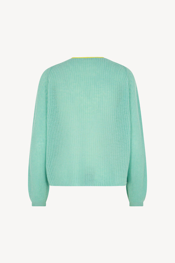 Maglia scollo V a coste Puro Cashmere