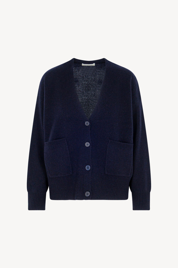 Cardigan bordo a contrasto Puro Cashmere