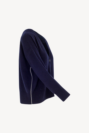 Cardigan bordo a contrasto Puro Cashmere