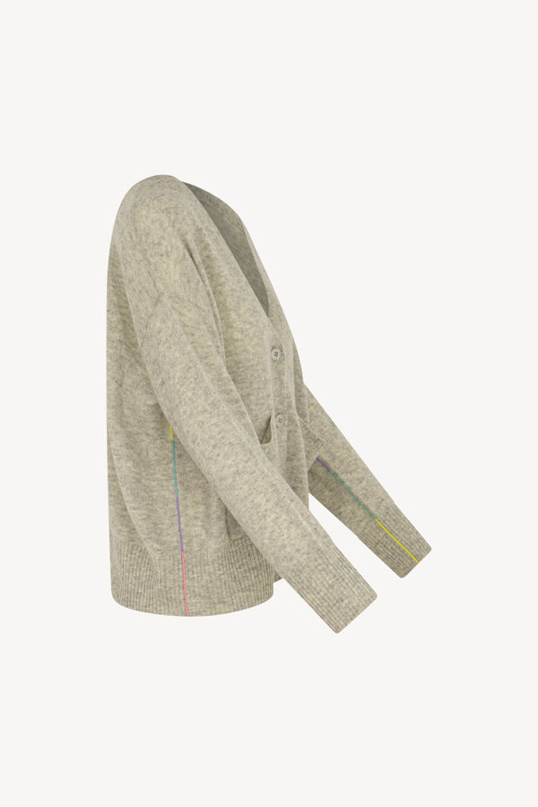 Cardigan bordo a contrasto Puro Cashmere