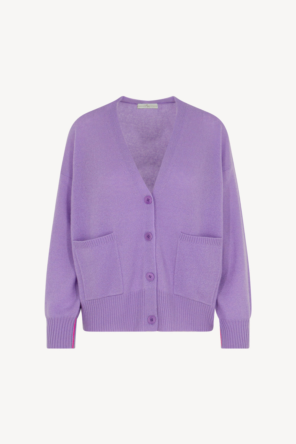 Cardigan bordo a contrasto Puro Cashmere