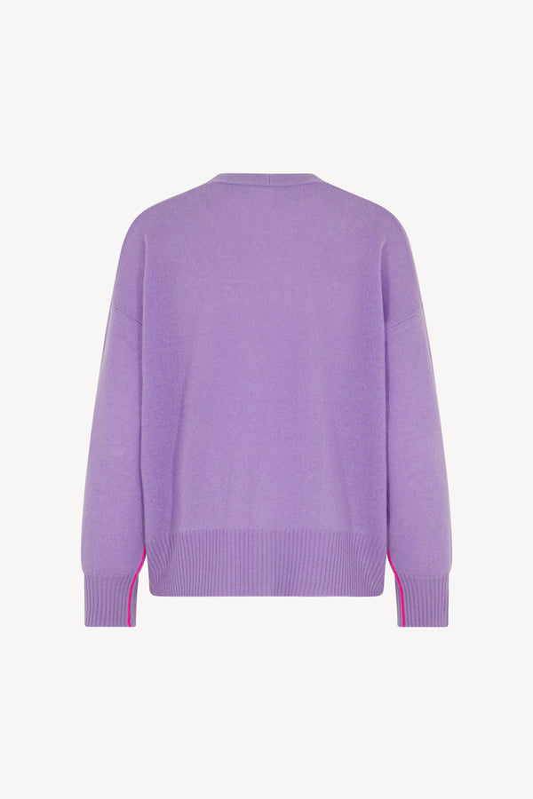 Cardigan bordo a contrasto Puro Cashmere