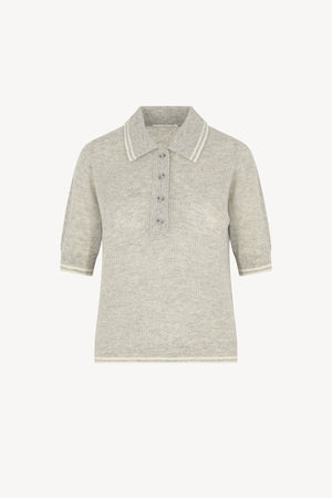 Polo Rete in Puro Cashmere Grigio Perla