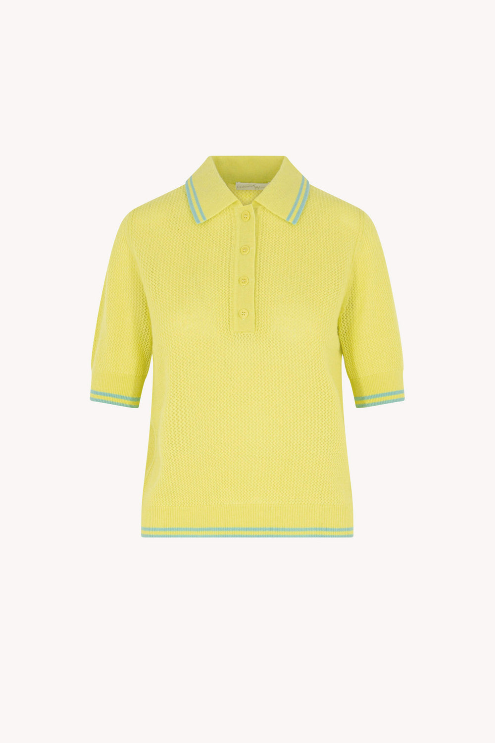 Polo Rete in Puro Cashmere Giallo