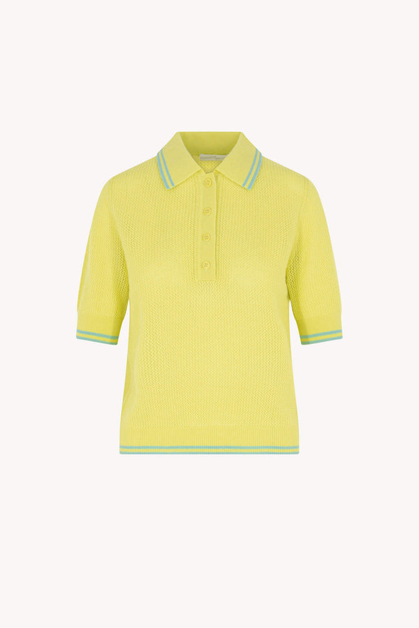 Polo Rete in Puro Cashmere Giallo