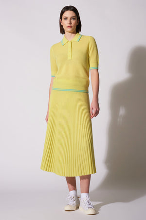 Polo Rete in Puro Cashmere Giallo