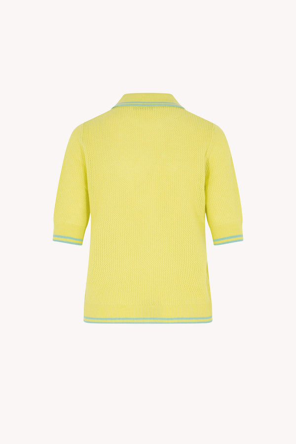 Polo Rete in Puro Cashmere Giallo
