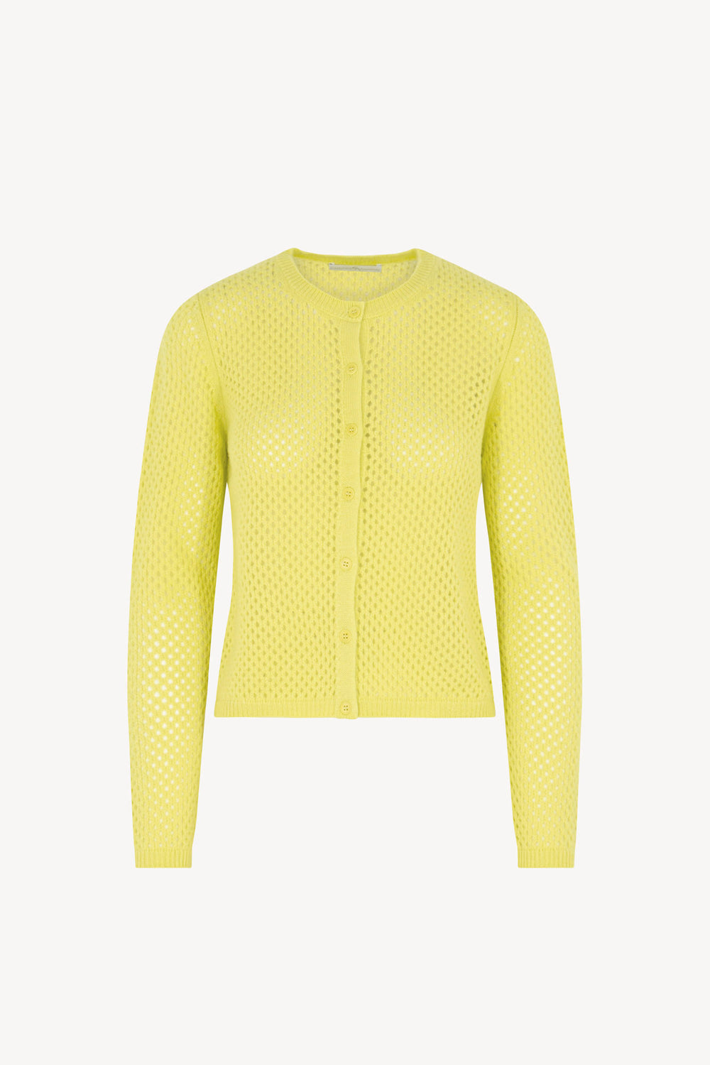 Cardigan Rete in Puro Cashmere Giallo