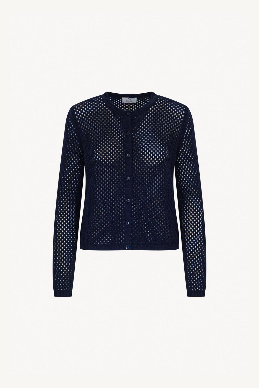 Cardigan Rete in Puro Cashmere Blu Notte