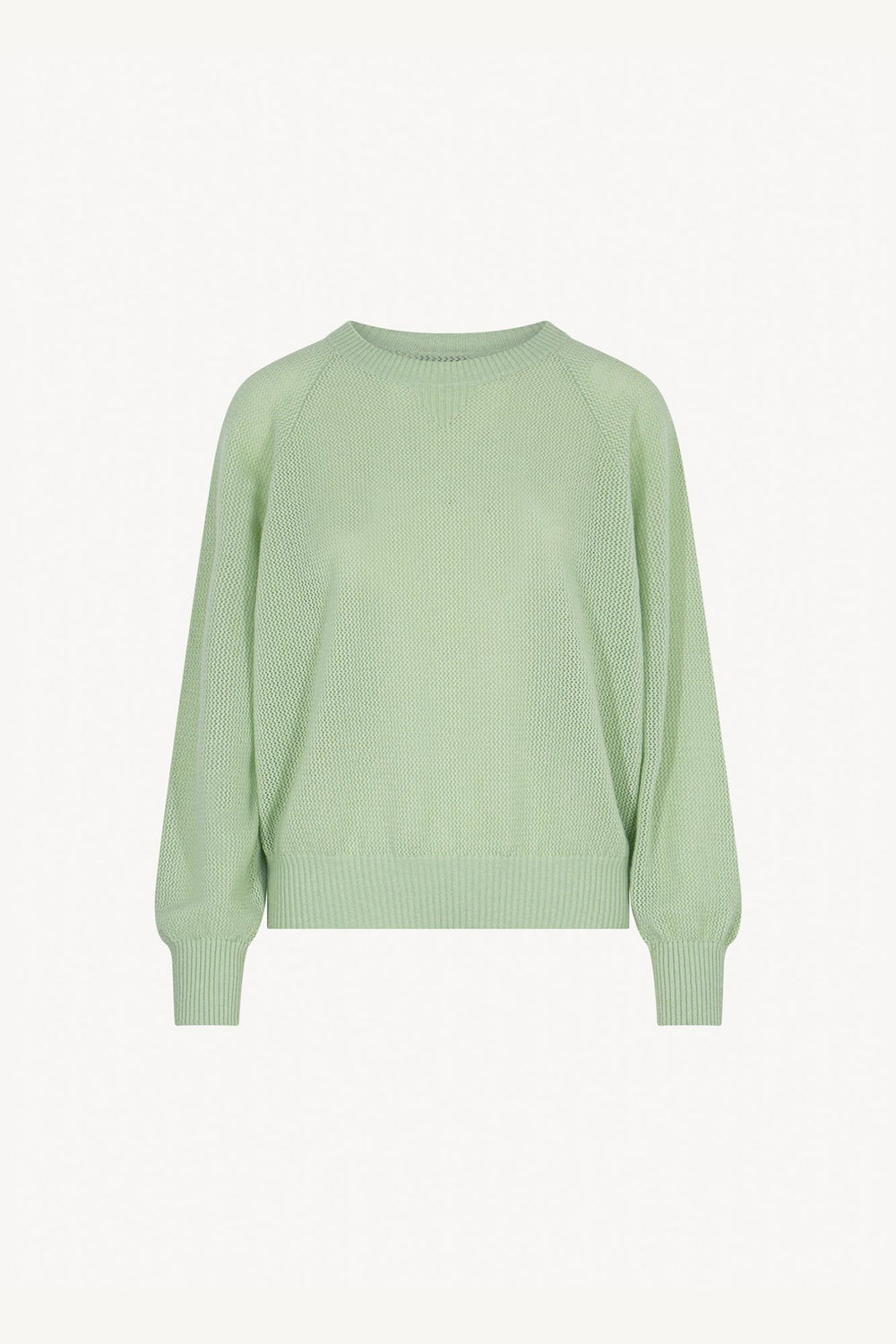 Felpa Rete in Puro Cashmere Verde Pastello