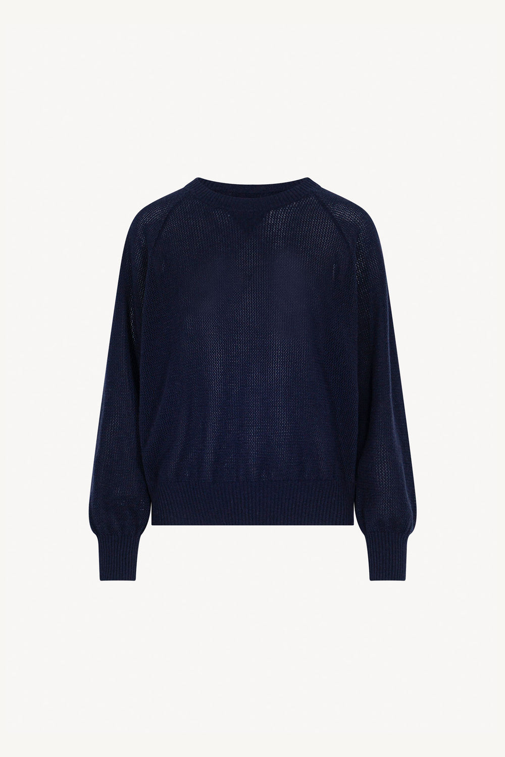 Felpa Rete in Puro Cashmere Blu Notte