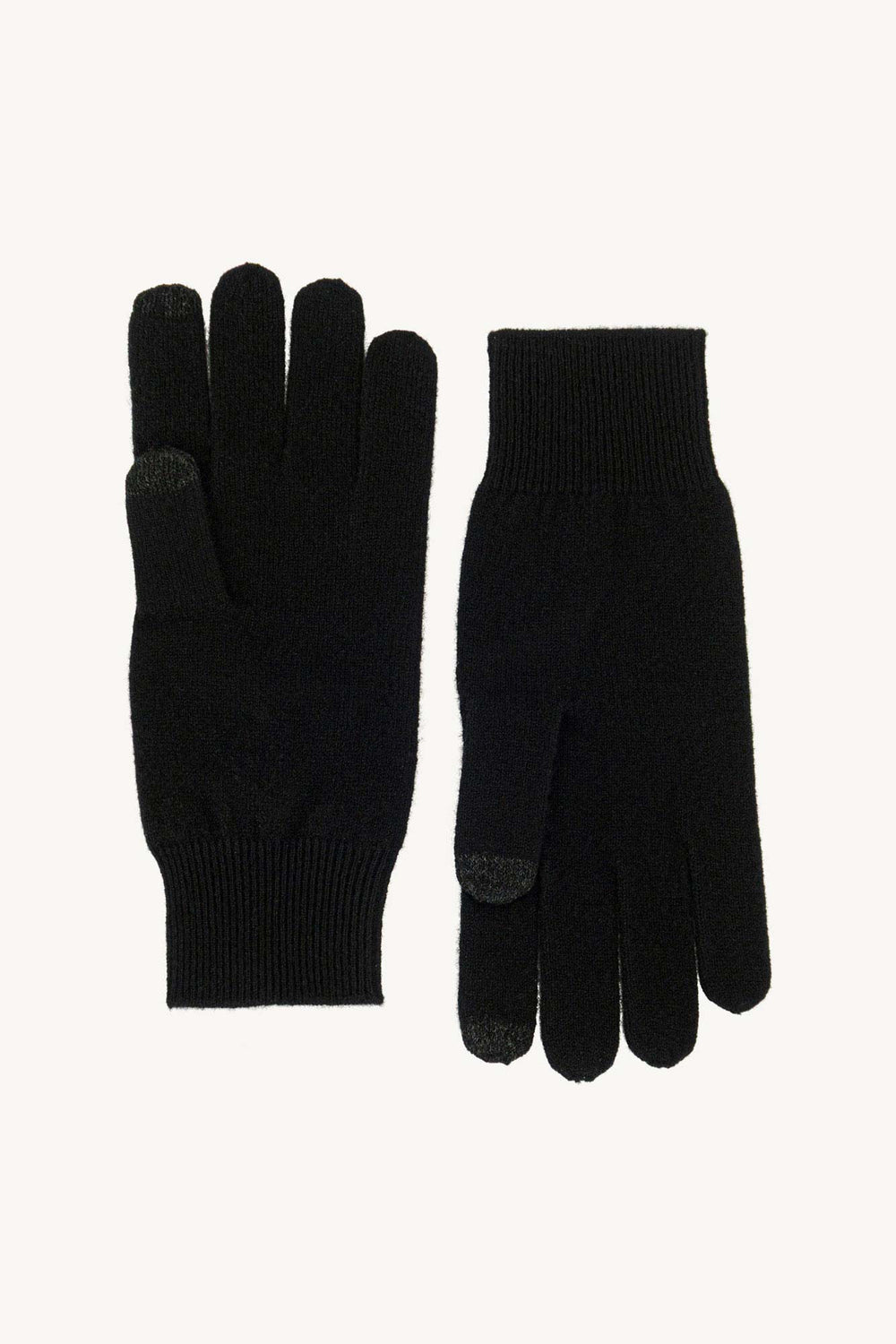 Guanti con Toucscreen  in Puro Cashmere Nero