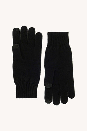 Guanti con Toucscreen  in Puro Cashmere Nero