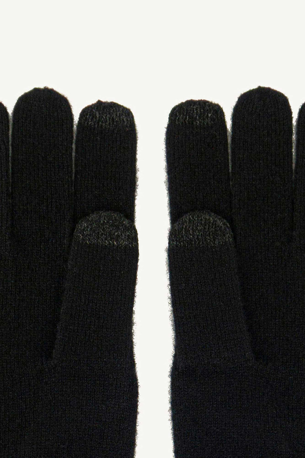 Guanti con Toucscreen  in Puro Cashmere Nero