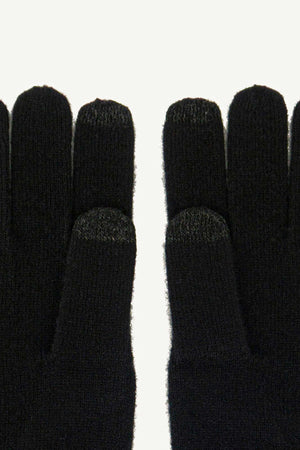 Guanti con Toucscreen  in Puro Cashmere Nero