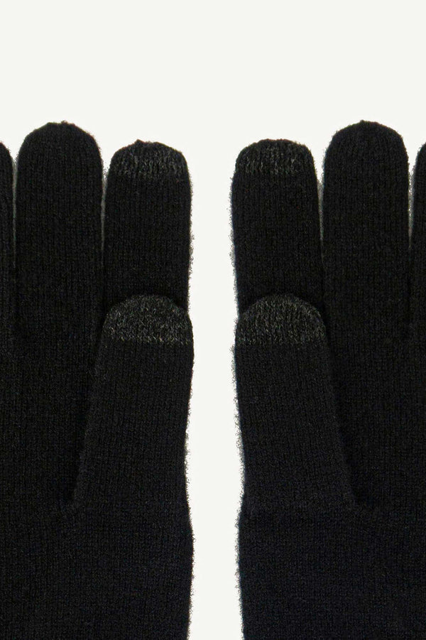 Guanti con Toucscreen  in Puro Cashmere Nero